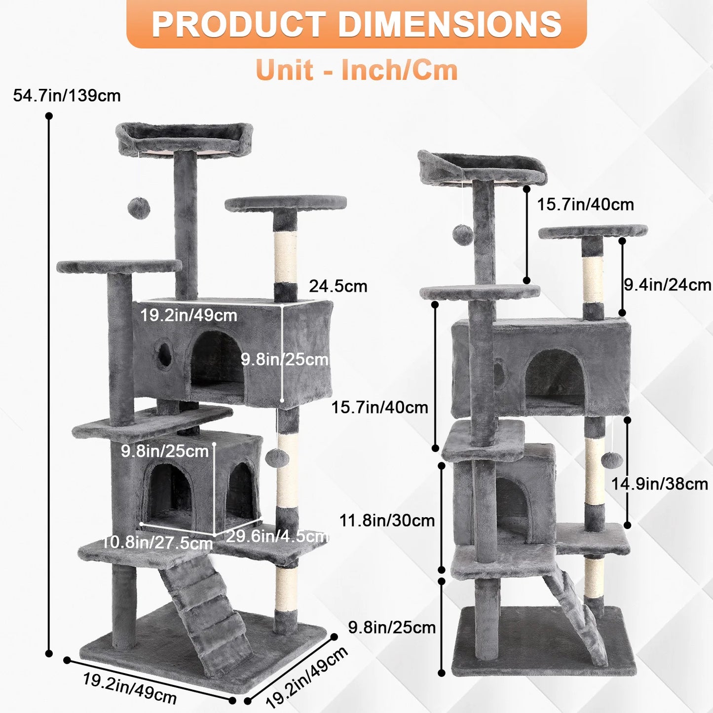 Four-Tier Cat Tree With Sisal Scratching Posts