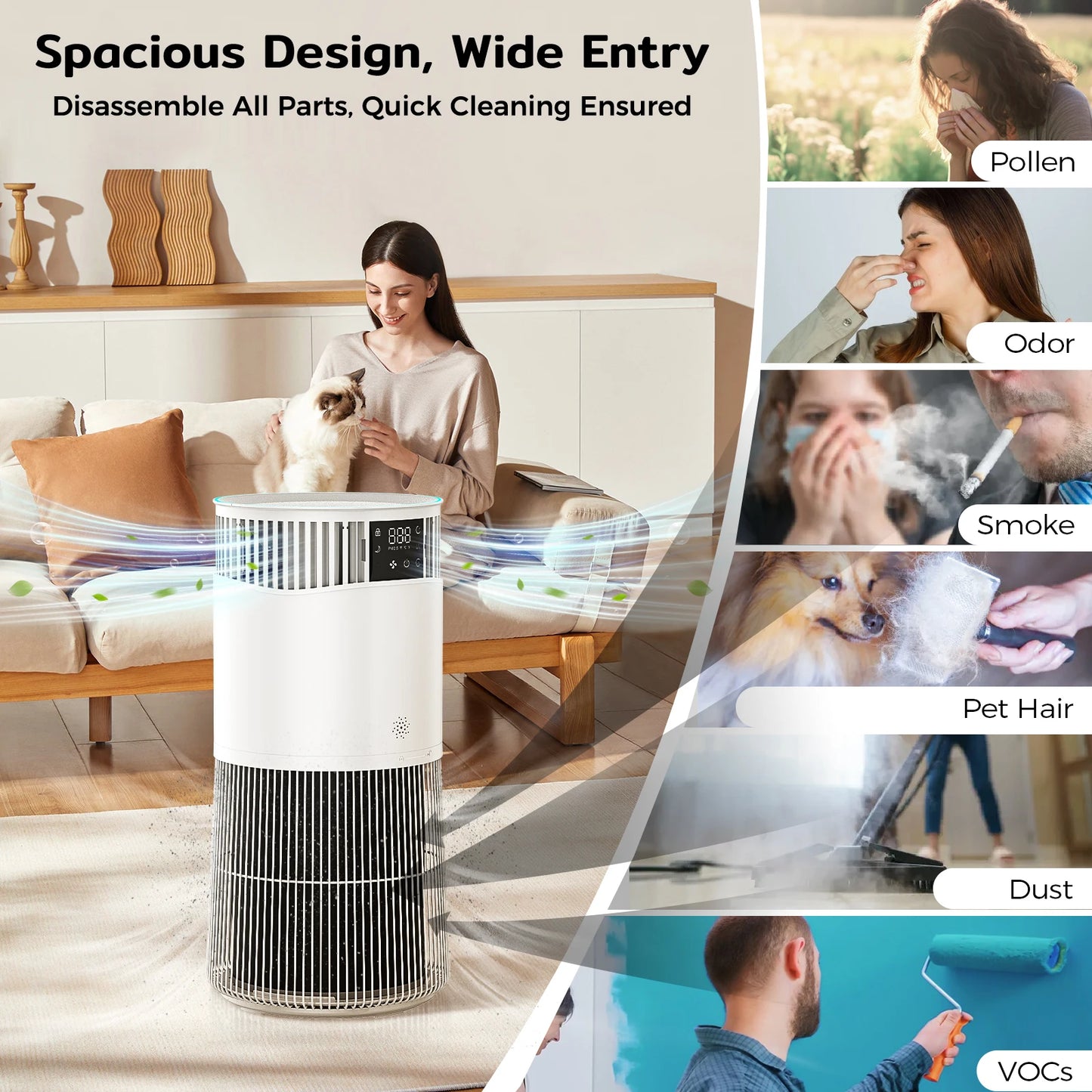 Amicura P2 Air Purifier For Pets Allergies 450 CADR