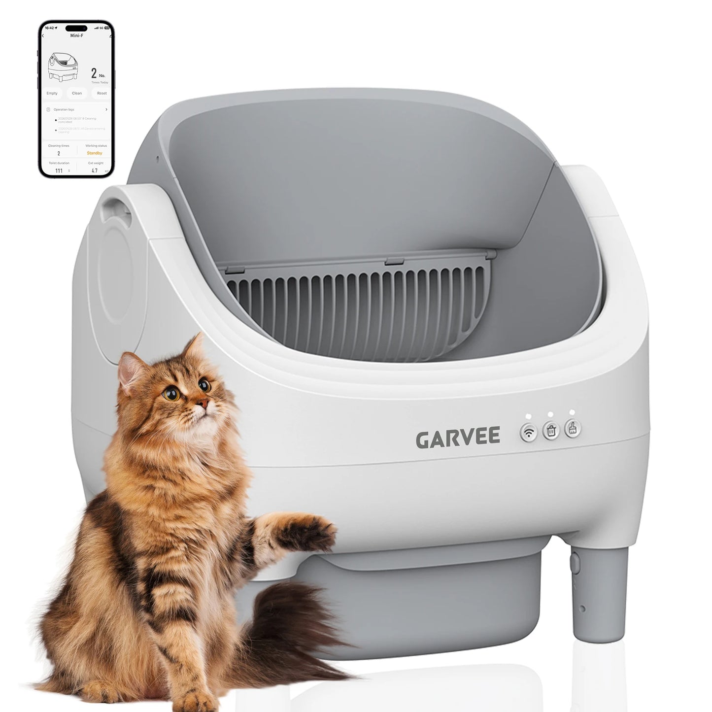 HiMISS Self-Cleaning Automatic Cat Litter Box With App Control Odor-Free