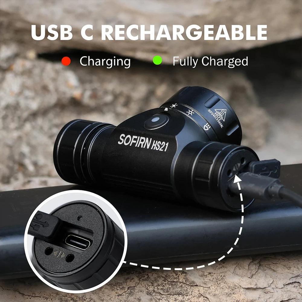 Sofirn HS21 2000 Lumen USB C Headlamp with SFT40 LED