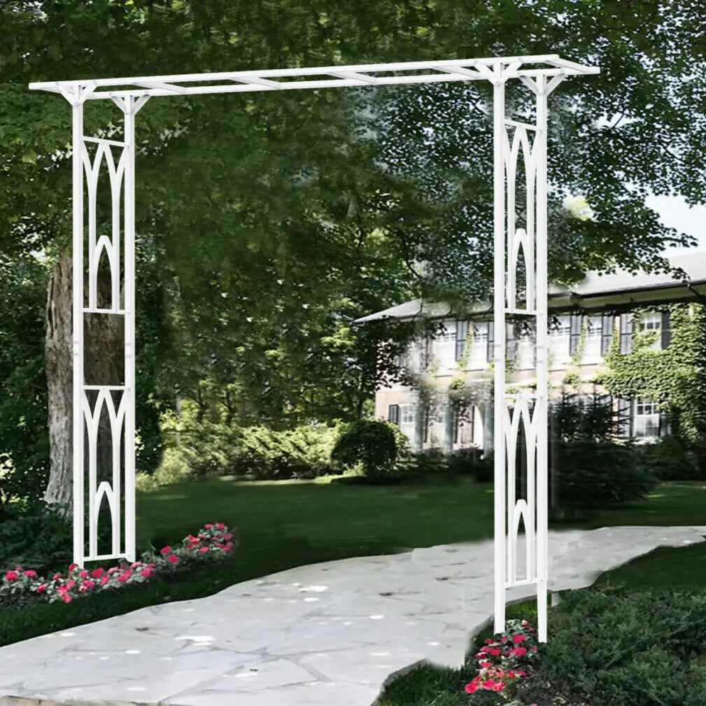 Sturdy Metal Garden Arch Wedding Archway Trellis Outdoor