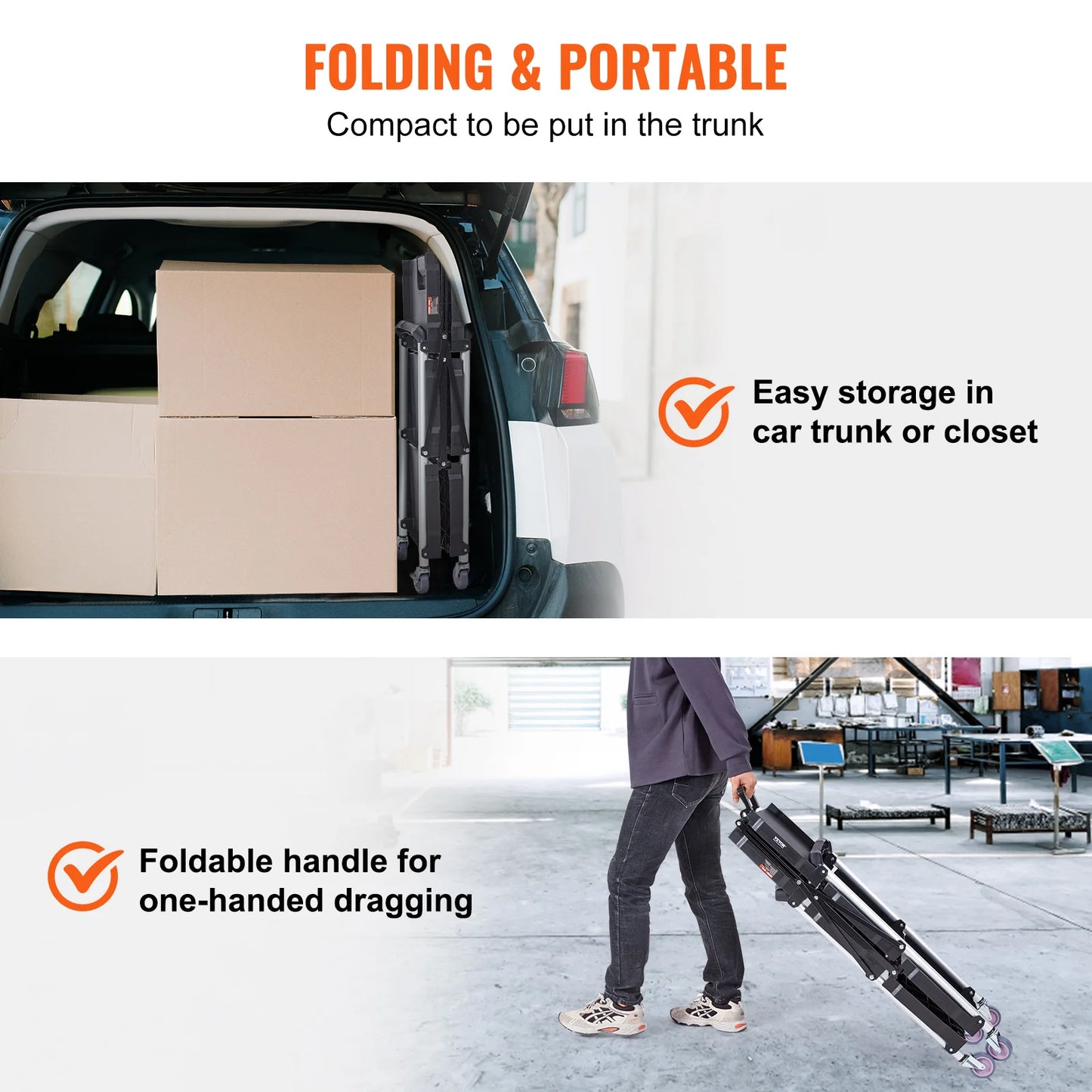 SucceBuy 3 Tier Folding Utility Cart