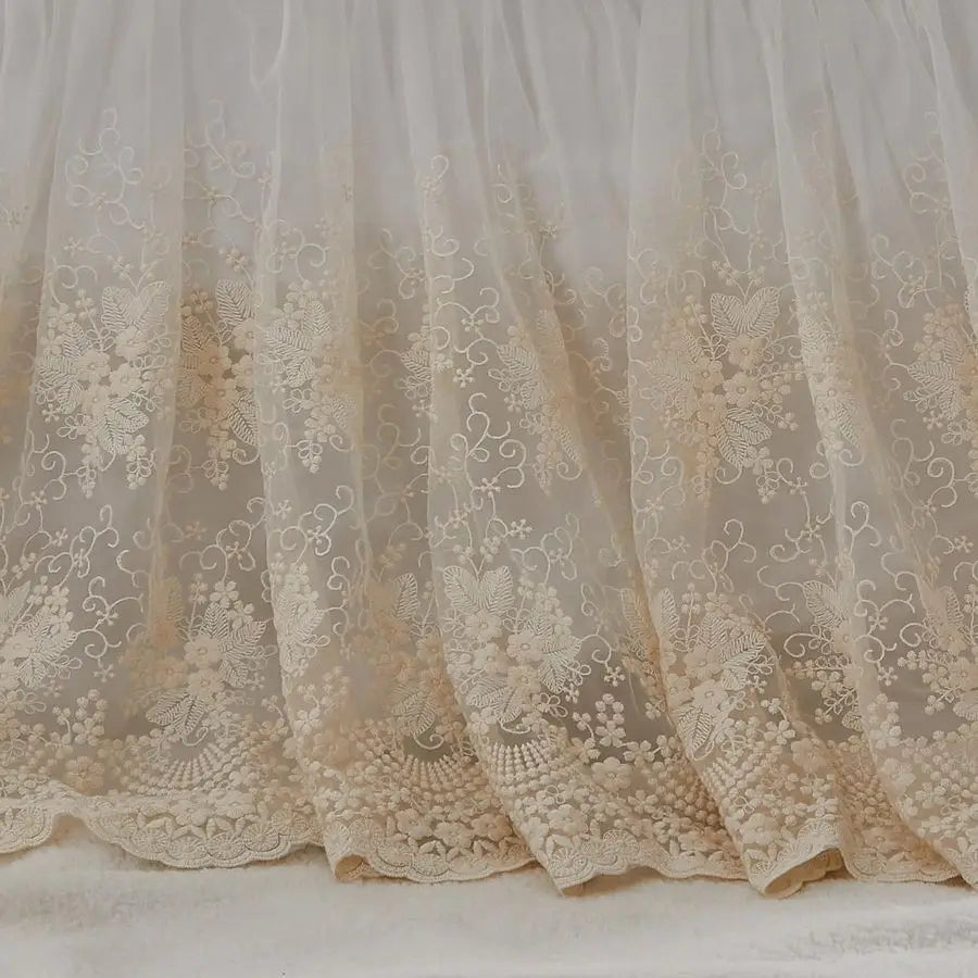 Boho Lace Crib Bed Skirt For Baby Nursery Dust Ruffle