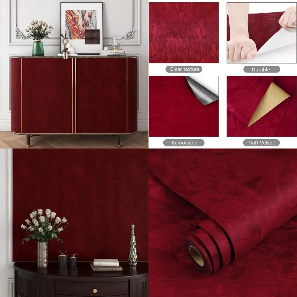 Vintage Velvet Textured Self Adhesive Wallpaper For Walls