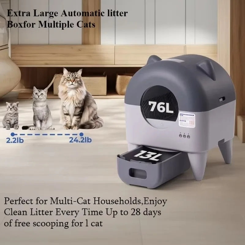 Lunapurr Automatic Self-Cleaning Cat Litter Box With App