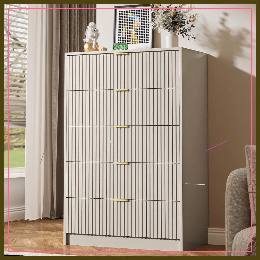 Tall Dresser With Gold Handles