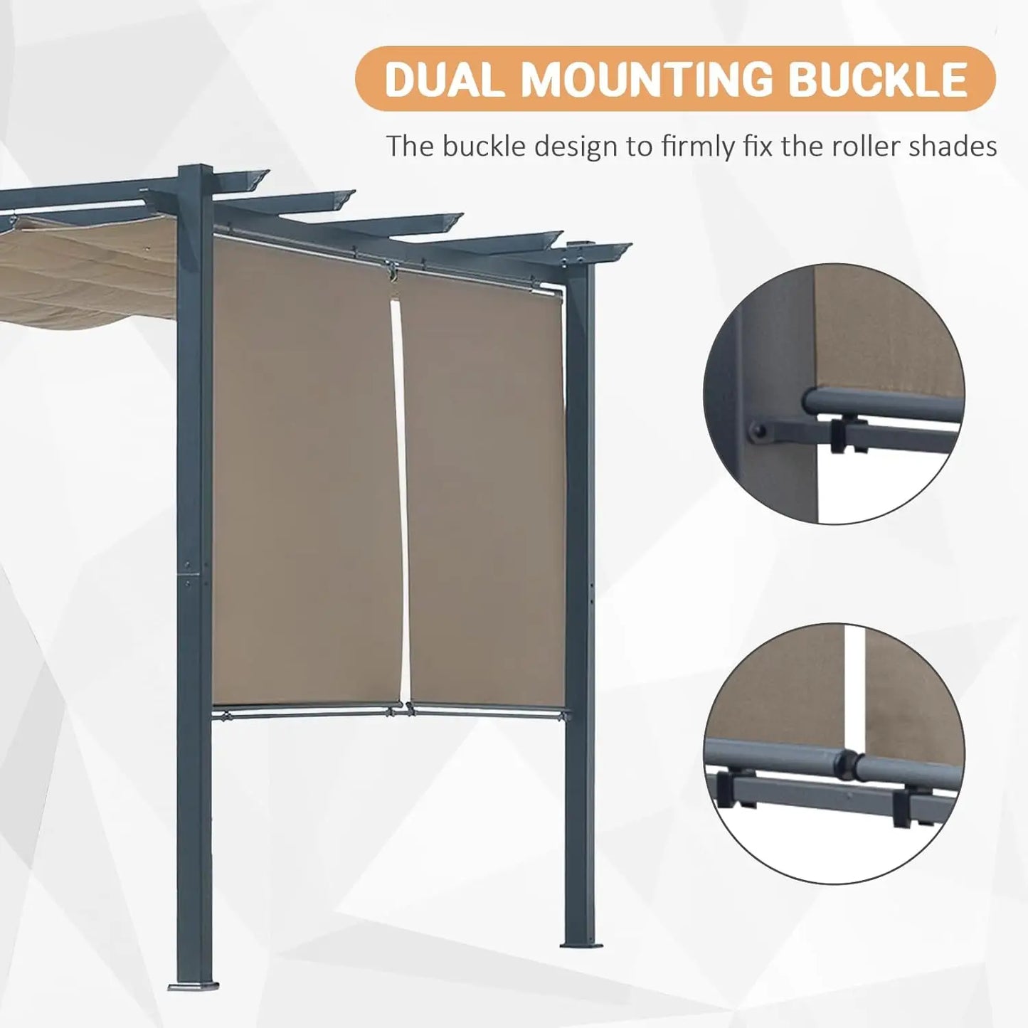 Aluminum Outdoor Pergola With Retractable Canopy And Side Shades