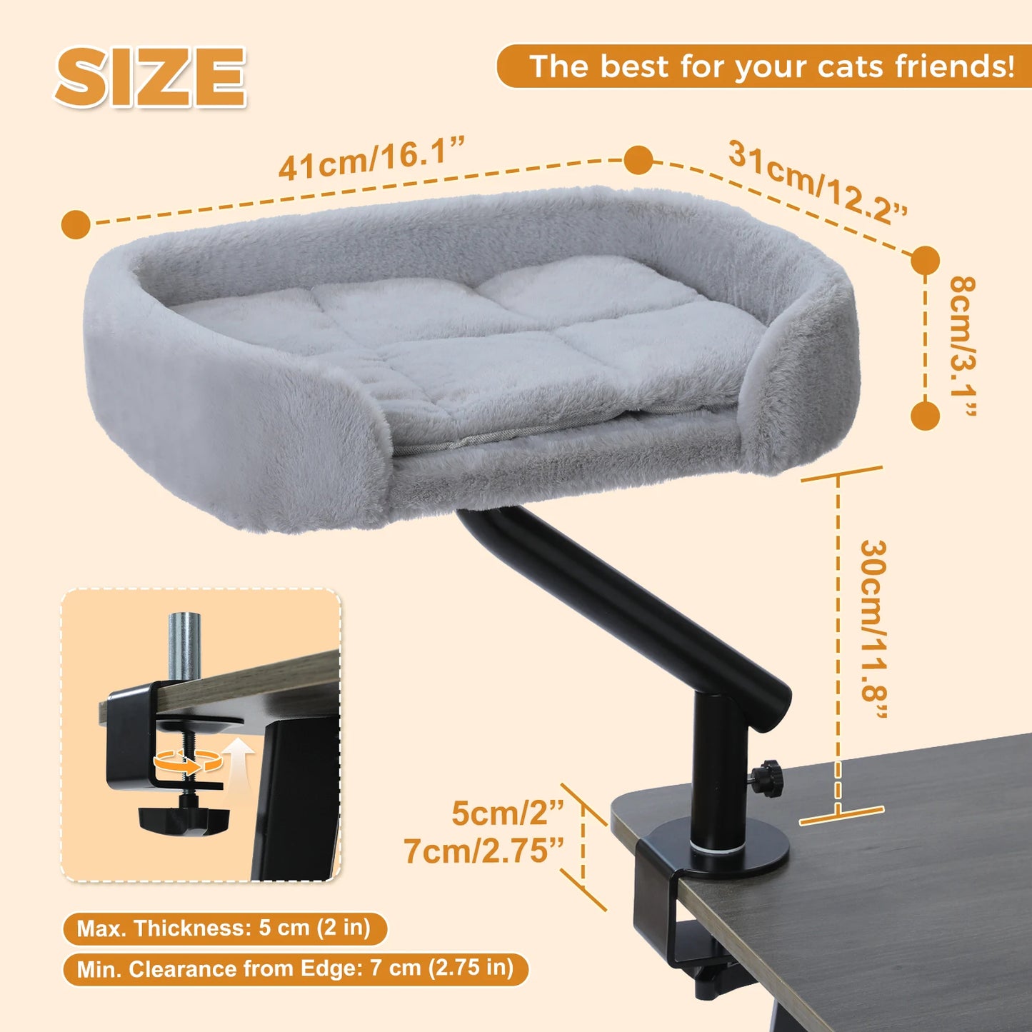 PAWZ Road Cat Desk Bed 360° Rotatable Plush Sofa Stand