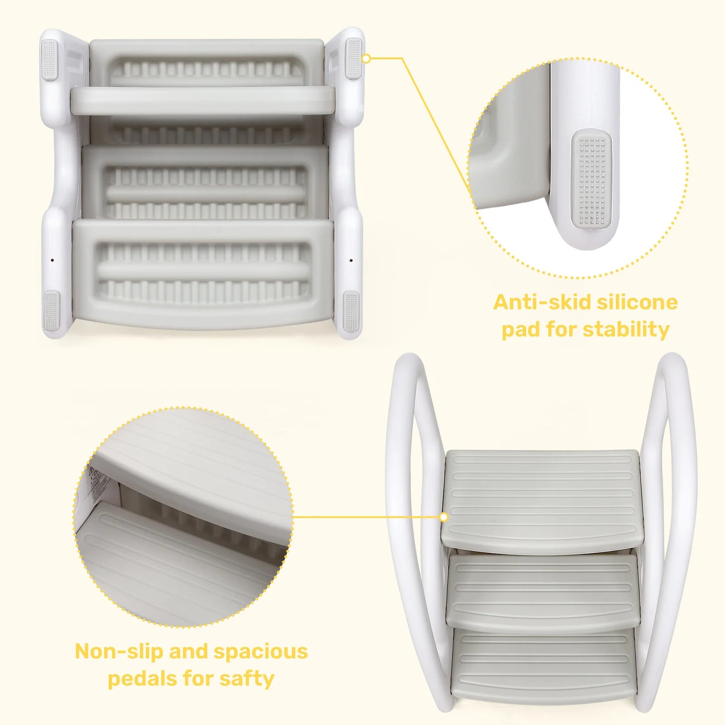 Toddler Step Stool With Handles Plastic Dual Tier Stool