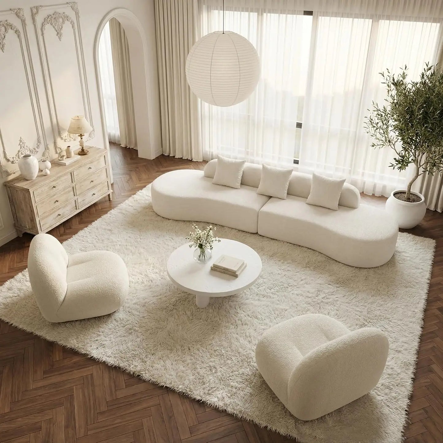 Modular Sectional Sofa For Living Room Modern Curved Cloud Couch