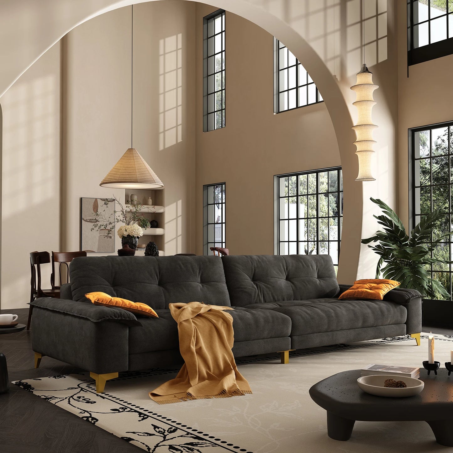 QWCCN Mid-Century Modern Sectional Sofa for Living Room