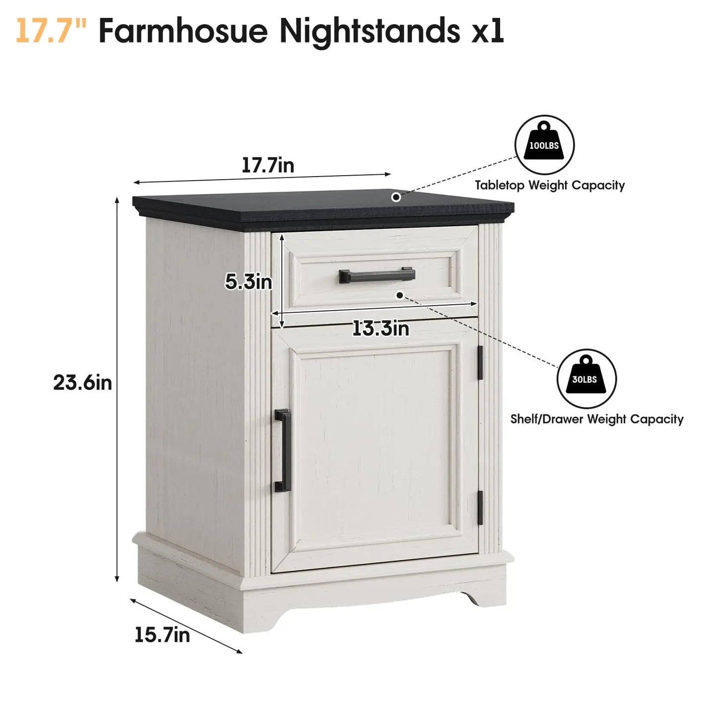 Vabches Nightstand With Drawers And Storage Cabinet