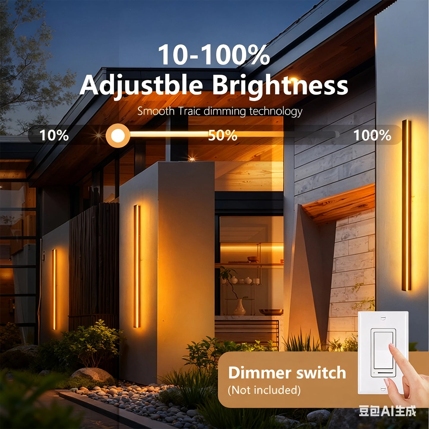 IISINUO Outdoor Porch Wall Light IP67 Waterproof Smart Triac Dimming