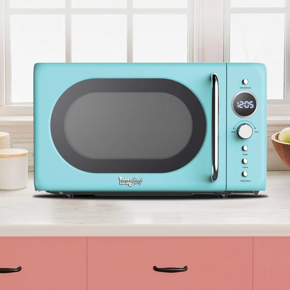 Retro Microwave Oven 20L 700W With 8 Presets For Coffee Rice Pasta