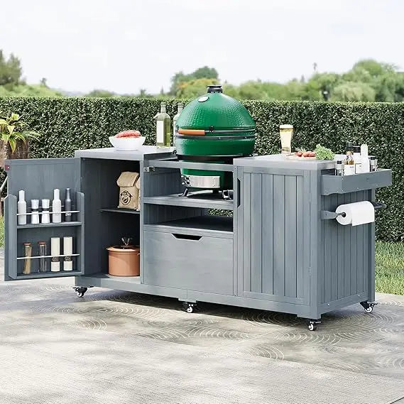 Outdoor Kitchen Island For Grills With Stainless Steel Top