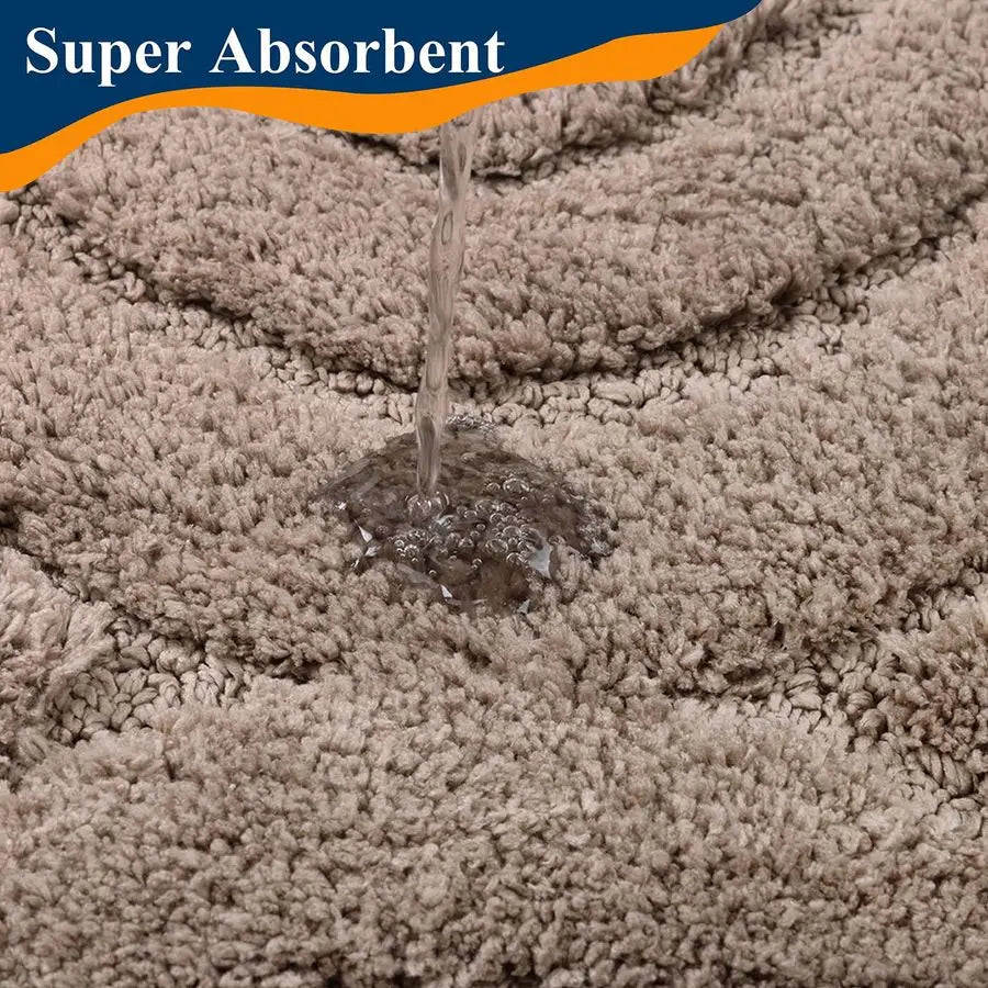 Plush Microfiber 5-Piece Bathroom Rug Set Non-Slip Soft