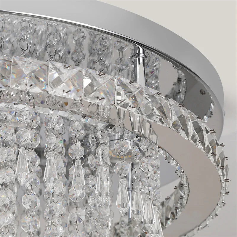 Vetrulus Crystal Ceiling Lamp With Remote Control LED Pendant Chandelier