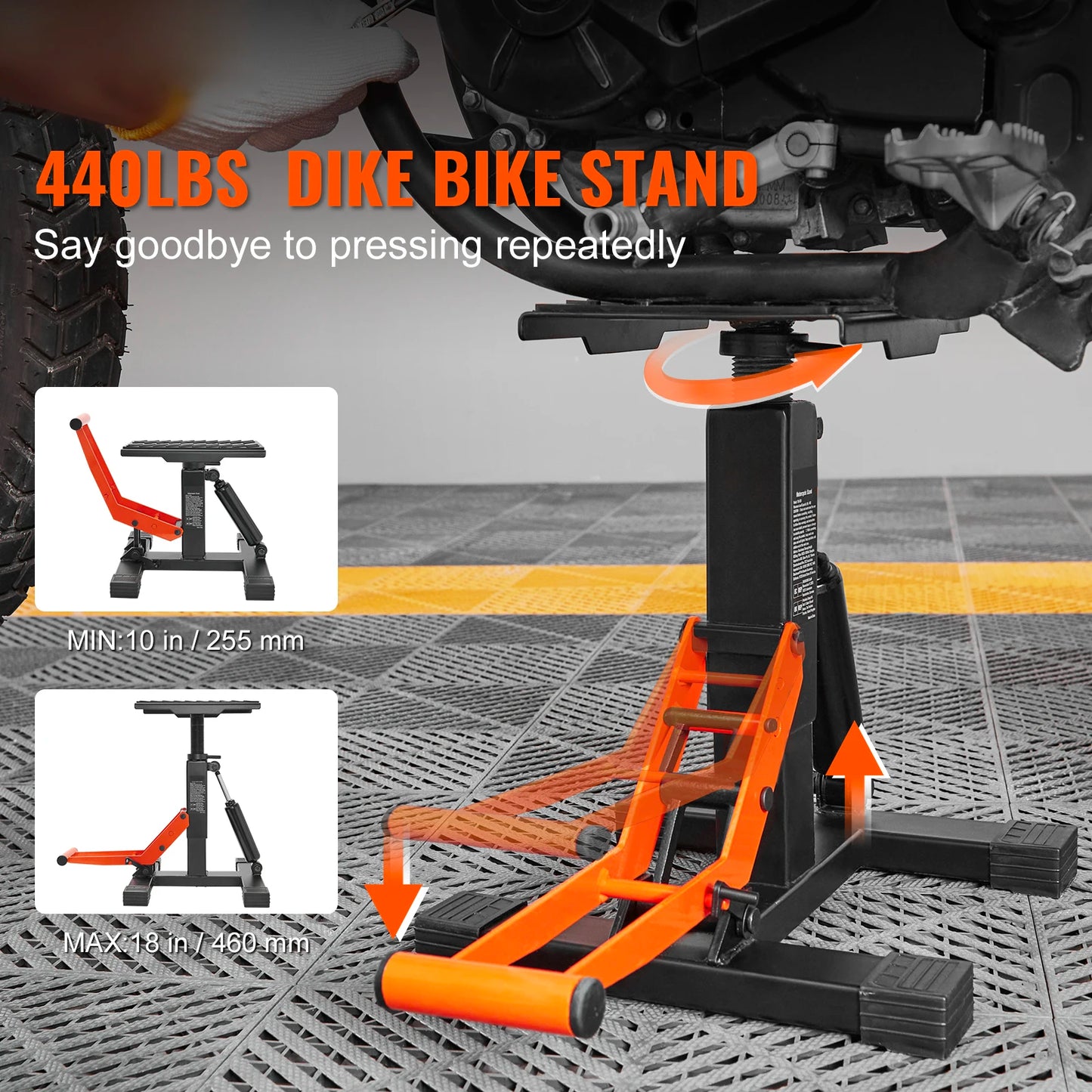 SucceBuy Motorcycle Jack Lift Stand 440lb Hydraulic Hoist