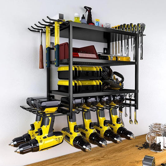 Acekool Wall Mounted 4-Layer Power Tool Storage Rack Heavy Duty