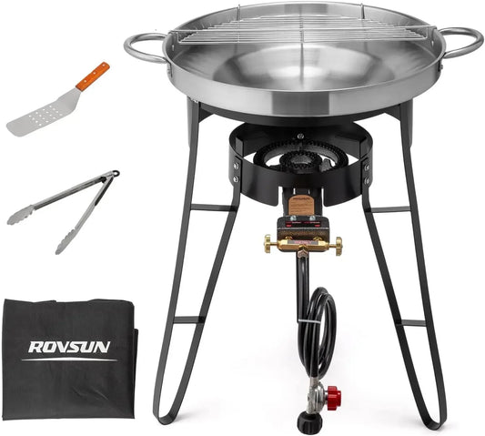 Concave Comal Set With 80000 BTU Propane Stove Discada Cooker