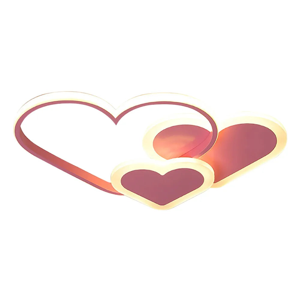 Heart-Shaped LED Ceiling Lamp With Remote Control Dimmable