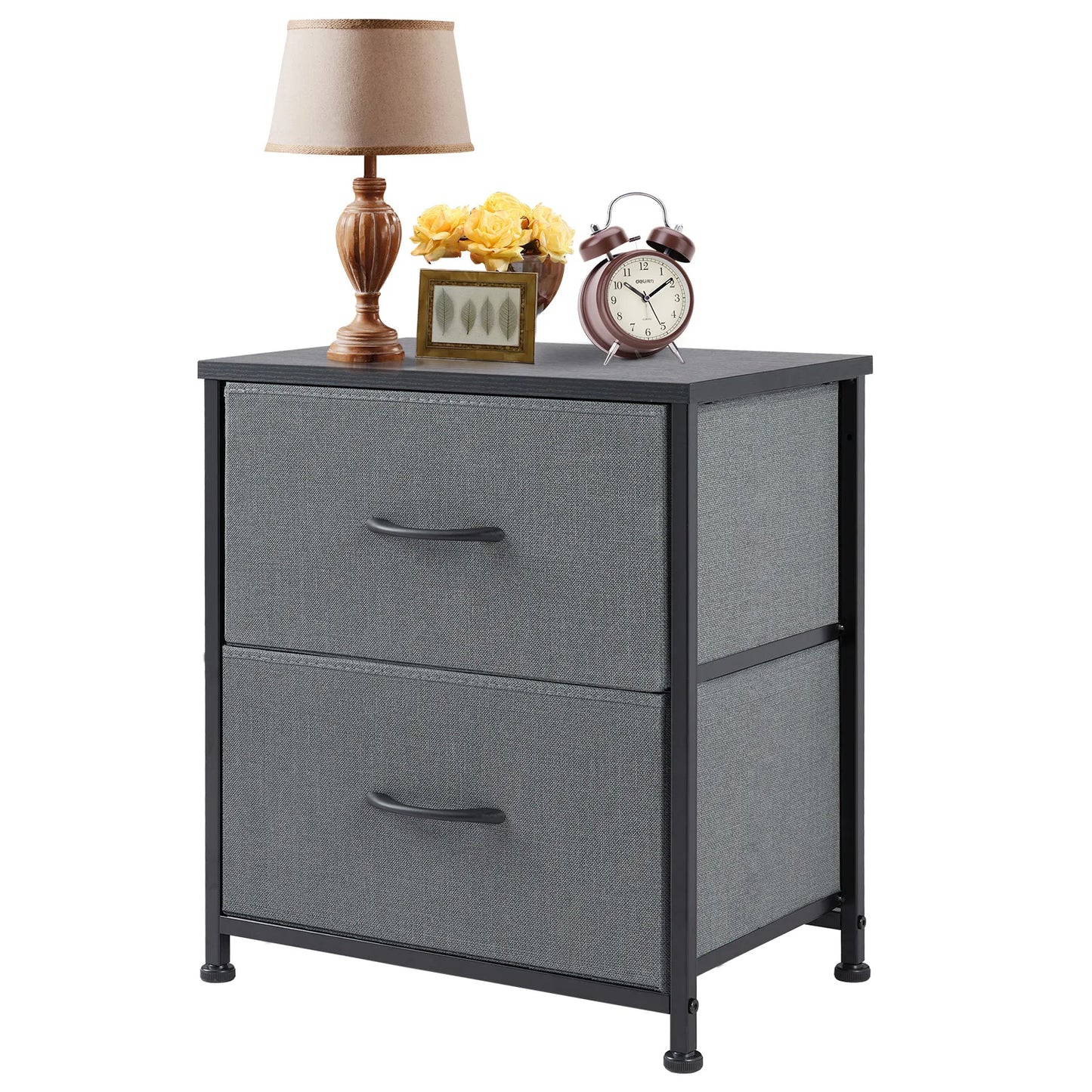JHK Nightstand With Storage Drawers And Cabinet Bedroom Furniture