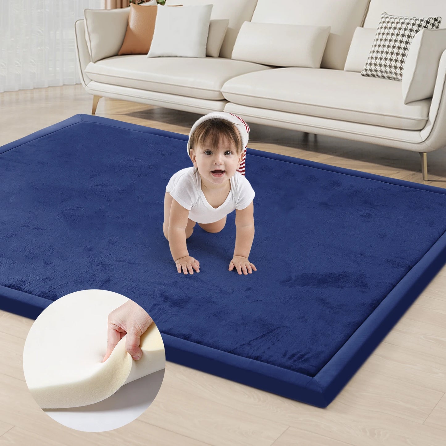Huloo Sleep Memory Foam Floor Mat With Non Slip Bottom