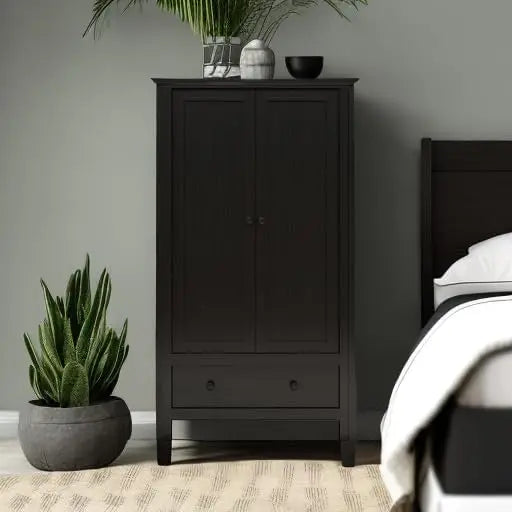 Modern Wardrobe Armoire With Drawer For Bedroom Storage