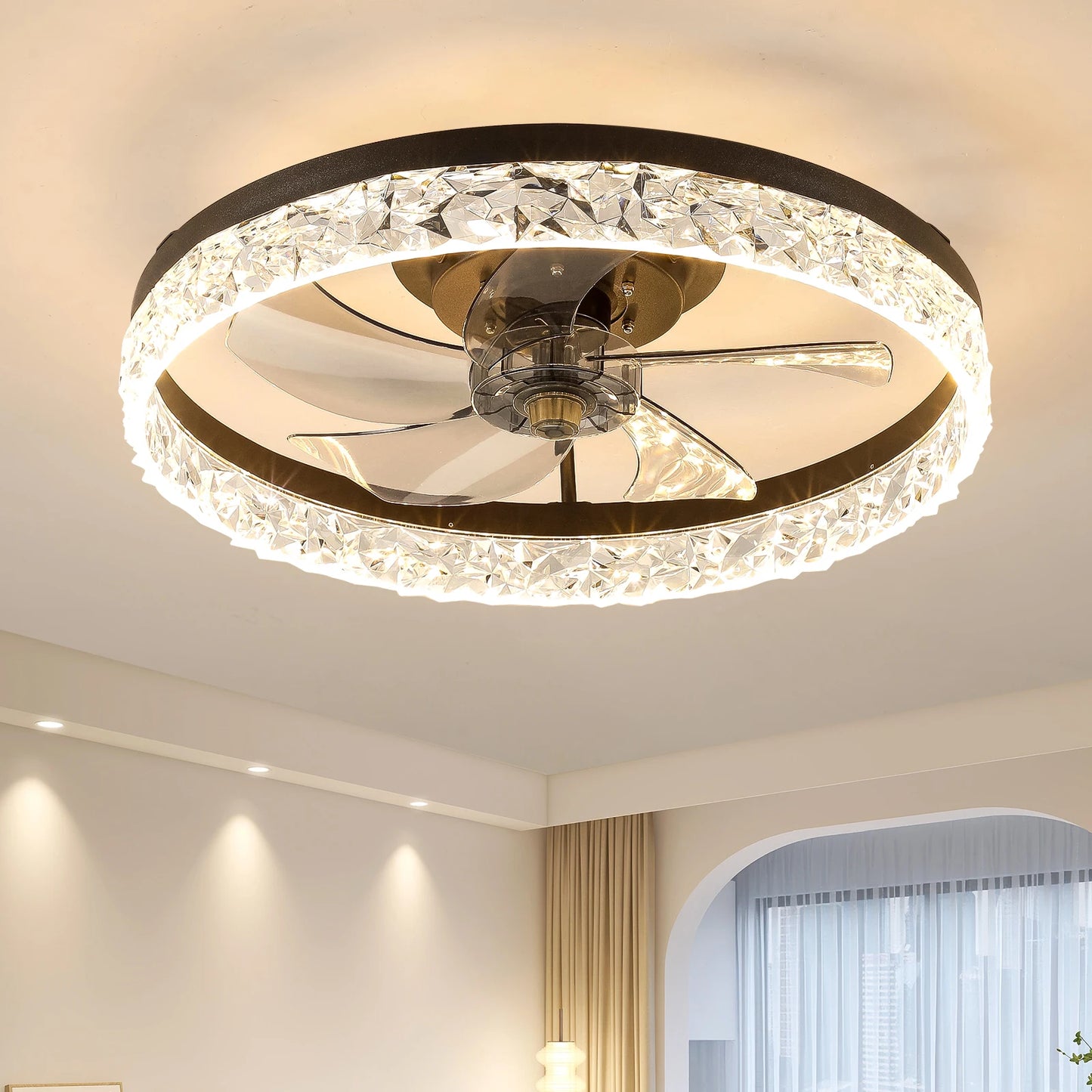 ARLGSITE Six Speed Dimmable LED Ceiling Fan Light with Remote