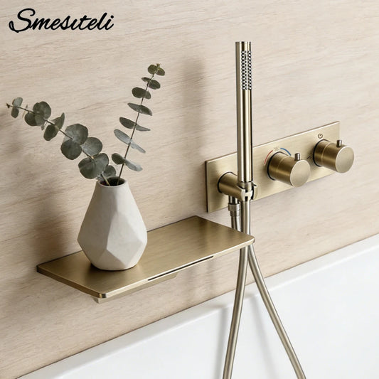 Smesiteli Wall Mount Thermostatic Tub Faucet With Hand Shower