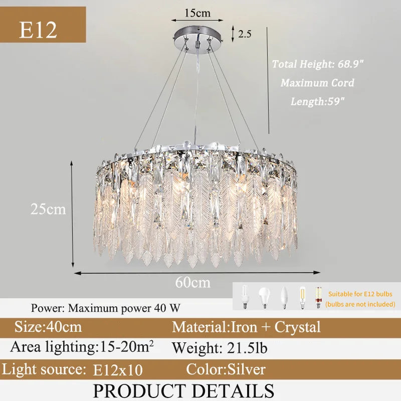 DF Light House Modern Crystal Chandelier For Living Room Lighting