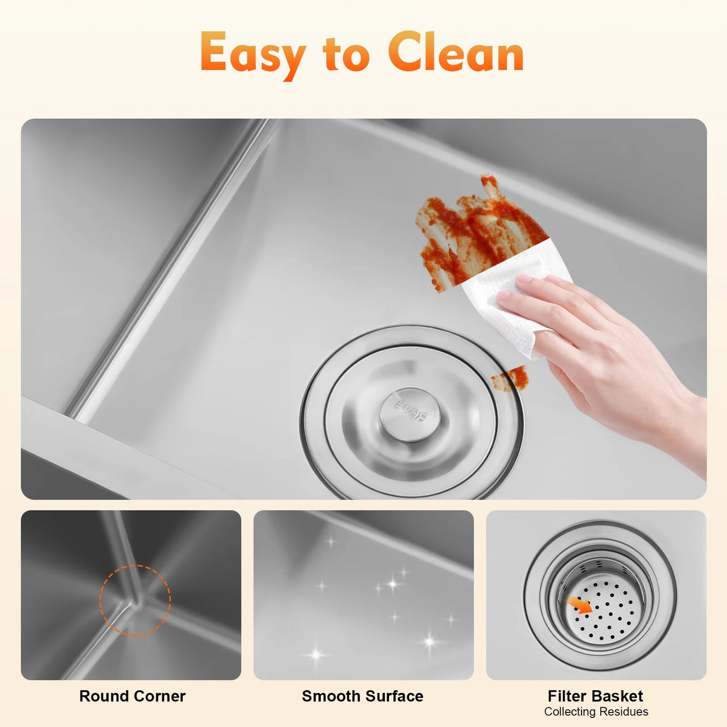 Stainless Steel Double Bowl Kitchen Sink With Drain Basket