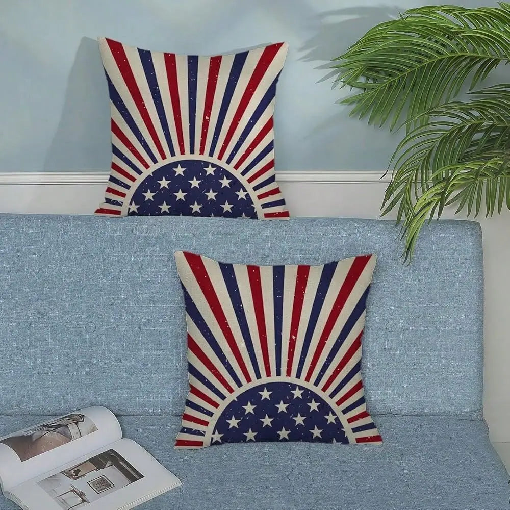 July Patriotic Pillow Covers 2 Pack