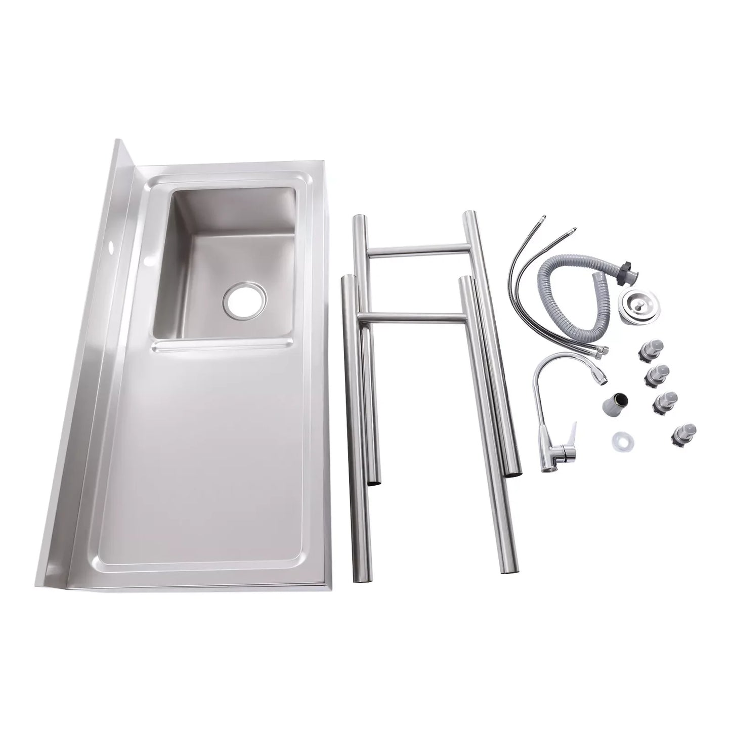 Bymaocar Stainless Steel Commercial Kitchen Sink With Faucet
