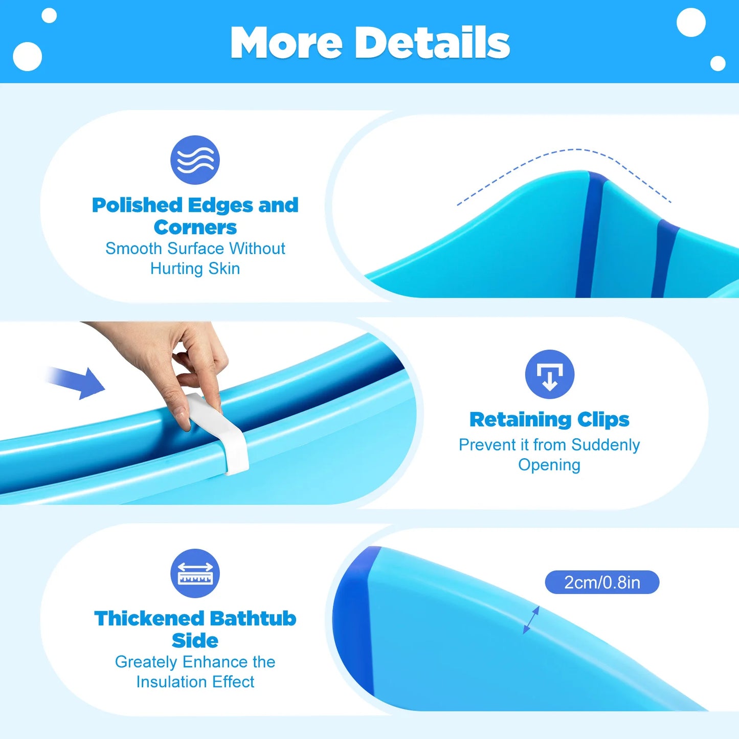 Foldable PP TPE Bathtub Portable Bath for Adults and Children