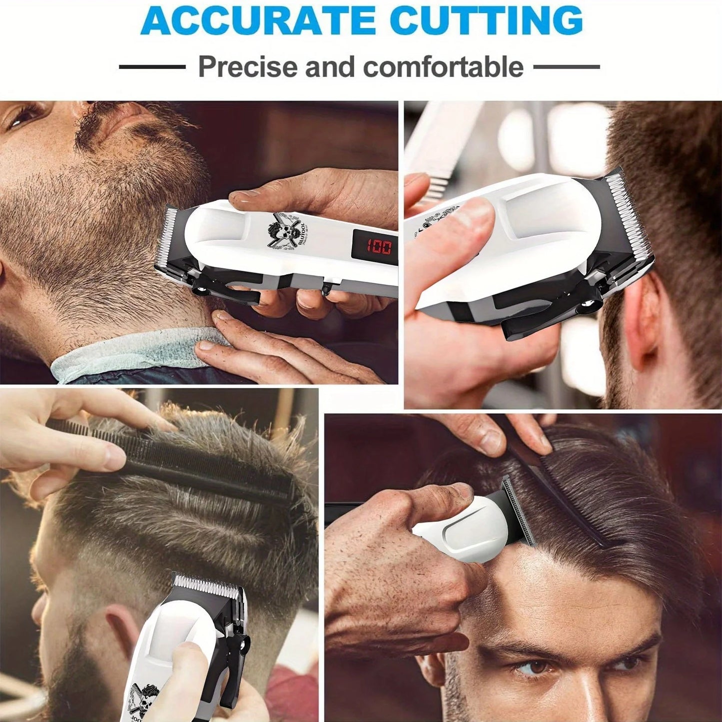 Electric Shaver And Trimmer Set USB Rechargeable For Home And Barbershop