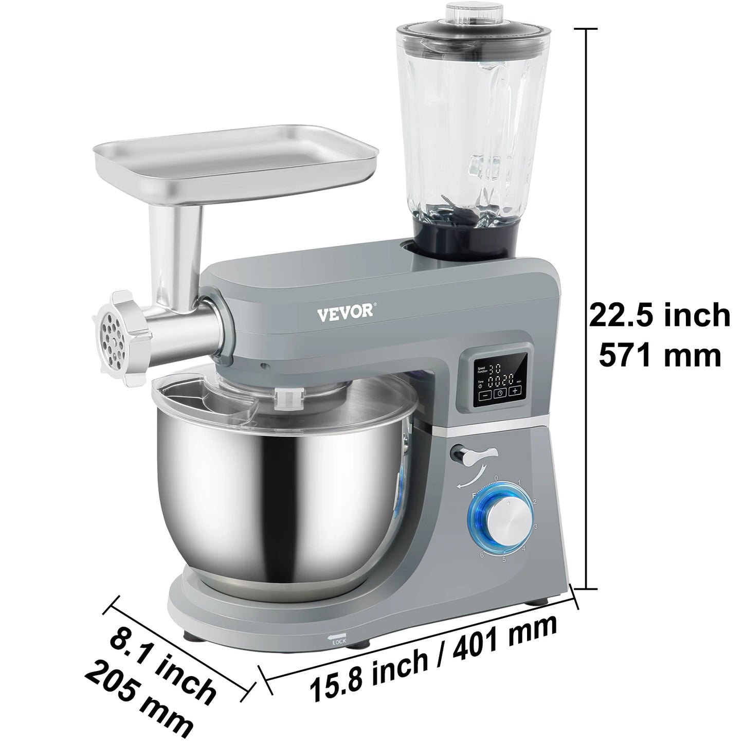 VEVOR 5 In 1 Stand Mixer Multifunctional Electric Kitchen Mixer