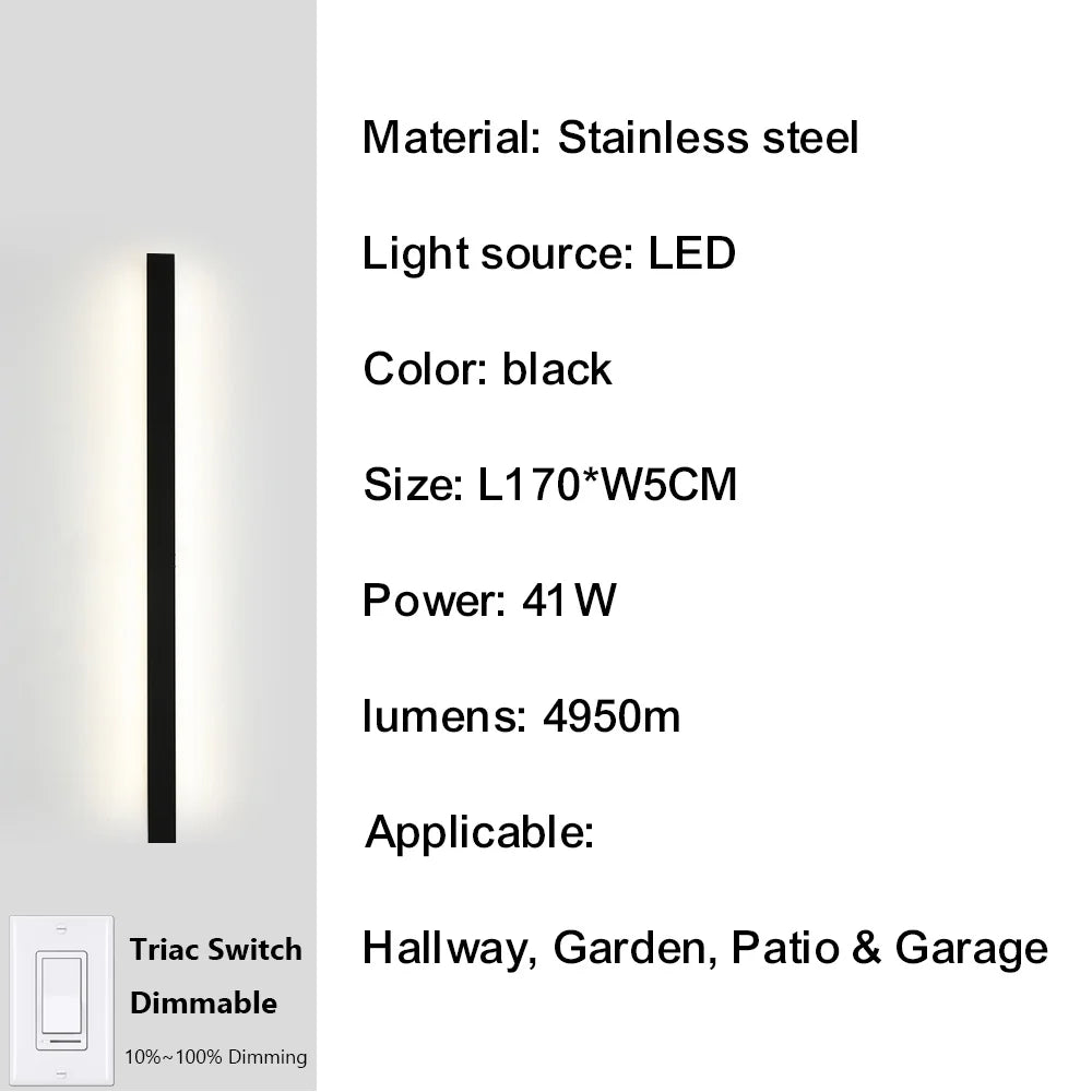 IISINUO Outdoor Porch Wall Light Triac Dimming IP67 Stainless Steel