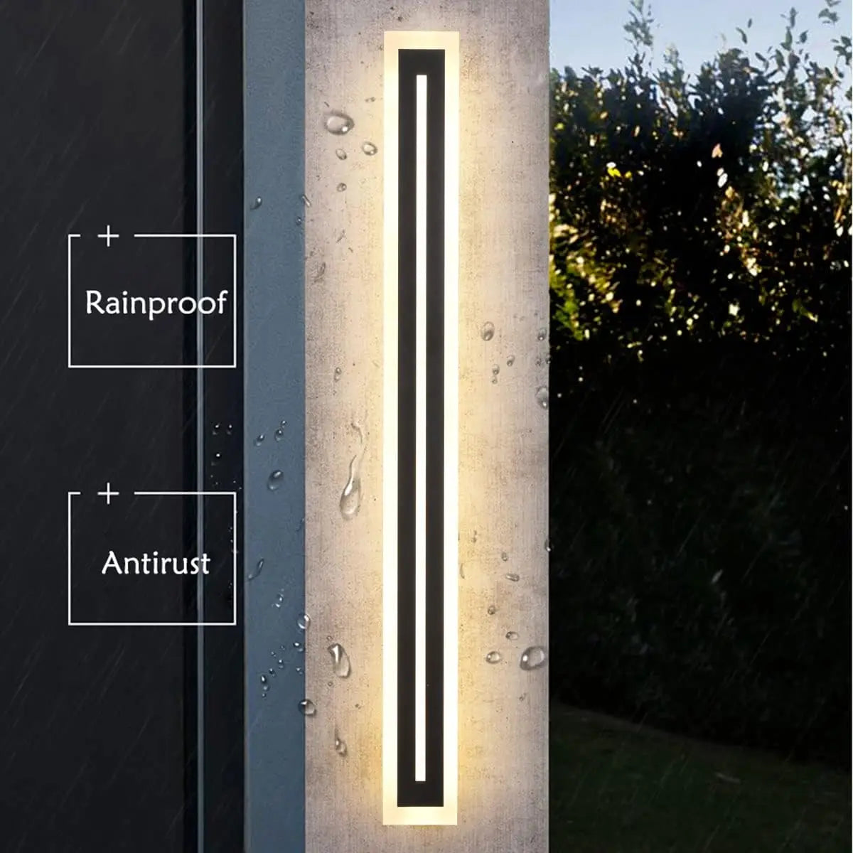 Outdoor LED Wall Sconce Fixture Long Strip Modern IP67