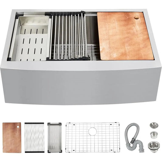 Farmhouse Apron Front Kitchen Sink 304 Stainless Steel