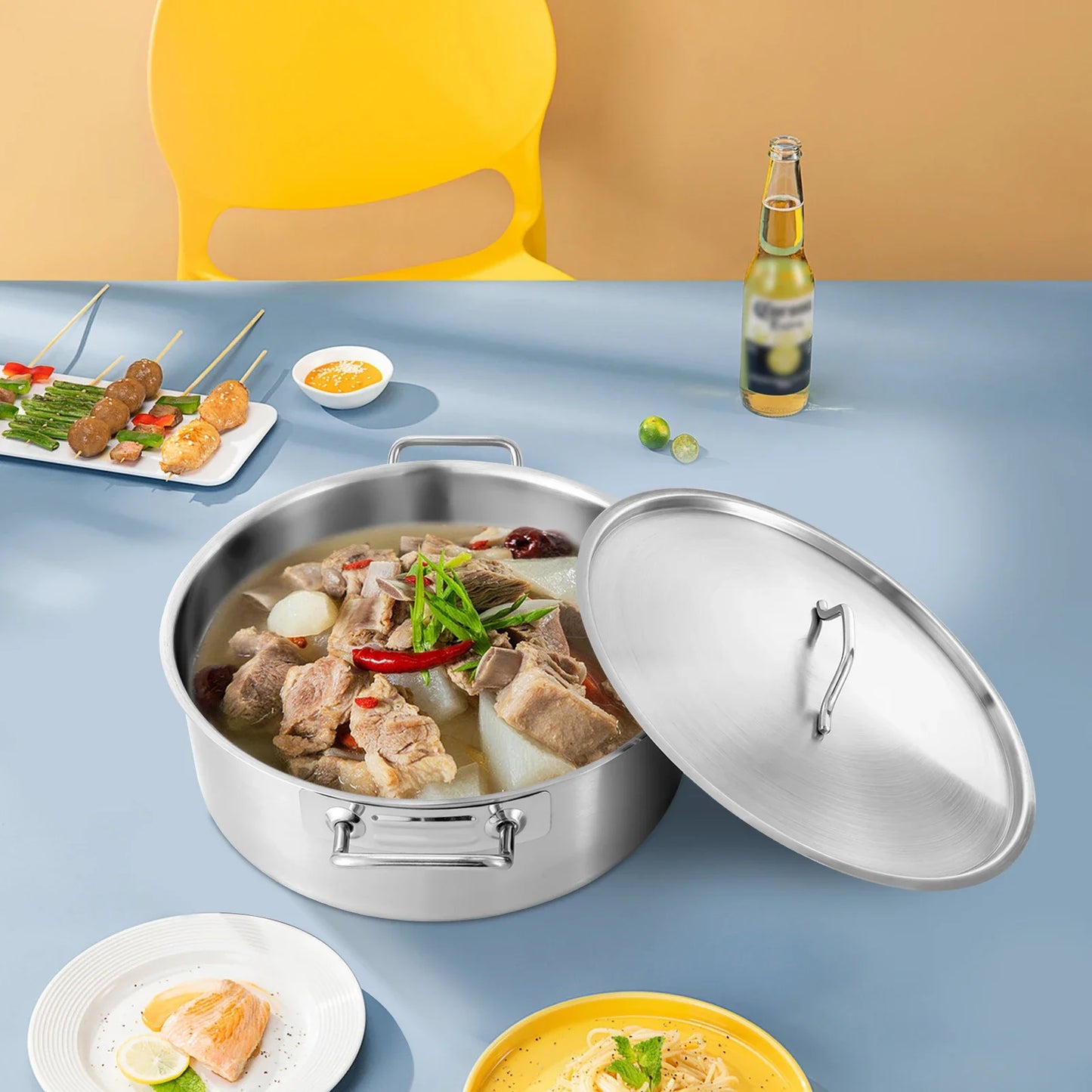Stainless Steel Stock Pot With Glass Lid For Gas Ceramic