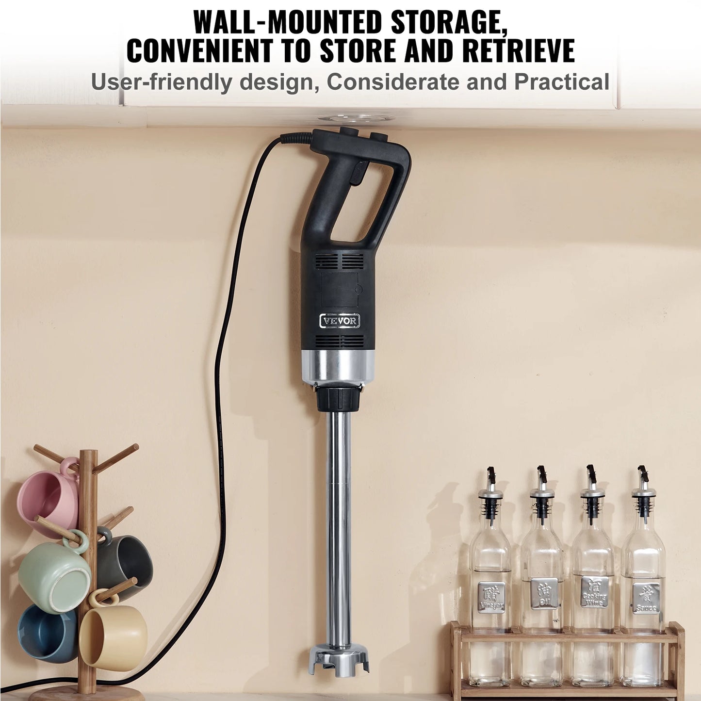 Succebuy Commercial Immersion Blender 500W Heavy Duty Variable Speed