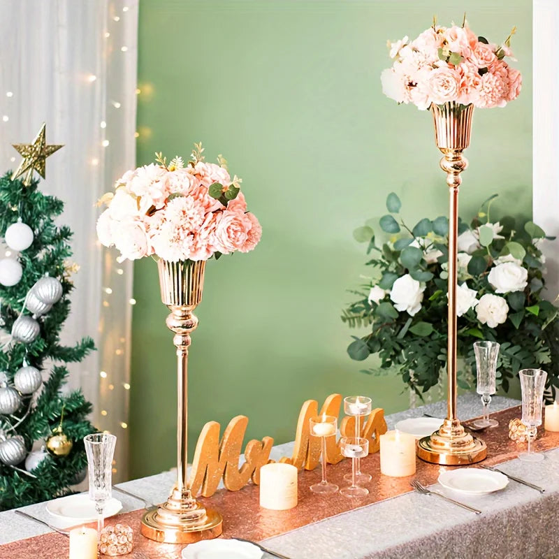 Wedding Centerpiece Floor Vase, Modern Metal Vase For Events