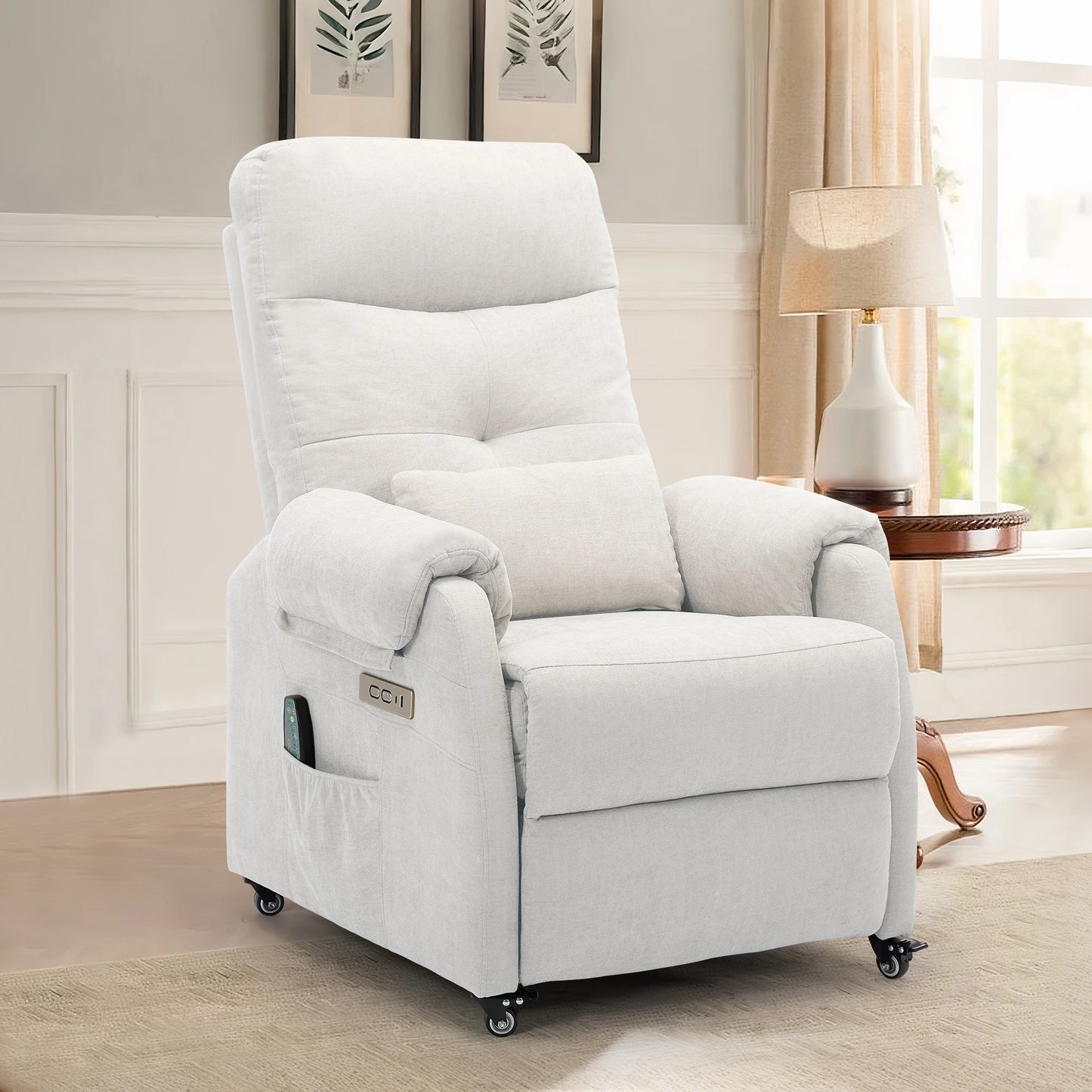 Korser Power Recliner Chair With USB Ports And Wheels For Home