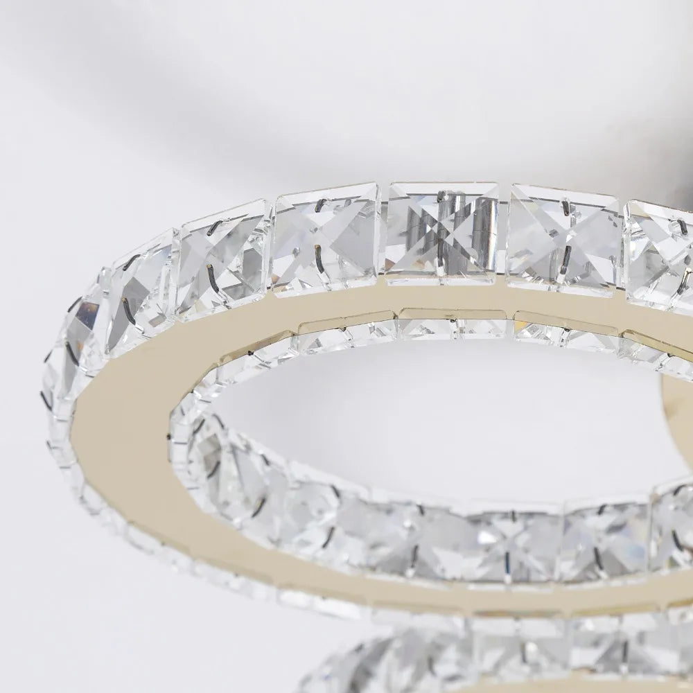 VETRULUS Crystal LED Ceiling Light Chandelier For Modern Living Room