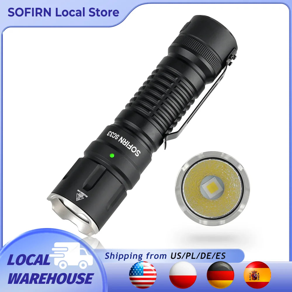 Sofirn SC33 LED Flashlight 5200lm USB C Rechargeable