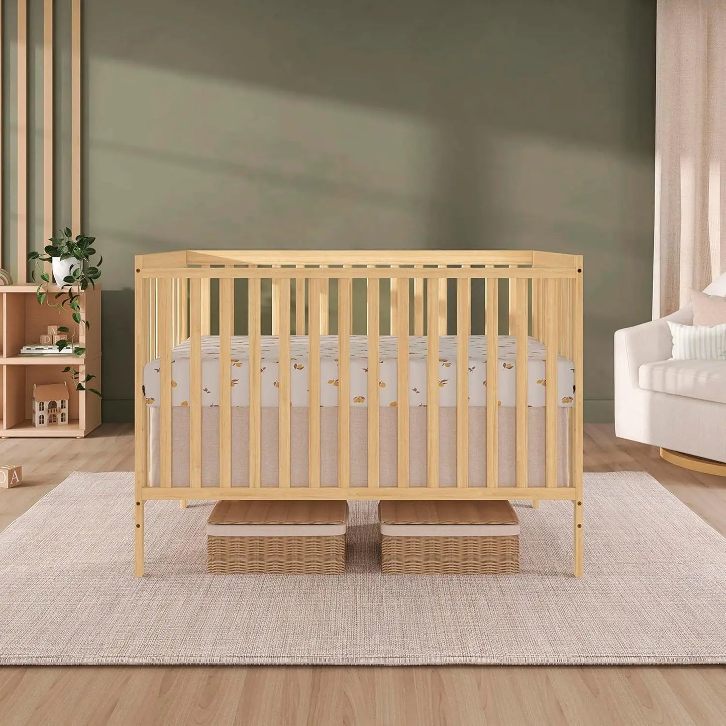 Convertible Baby Crib With Toddler And Full Bed Conversion