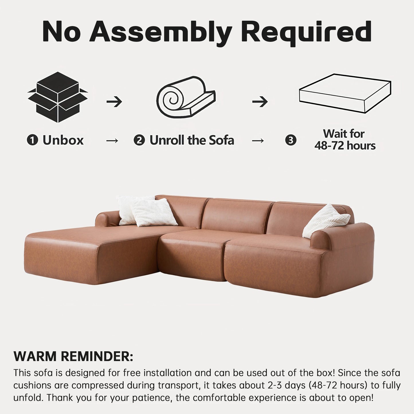 L-Shaped Modular Leather Sofa for Large Spaces Featuring Deep Seats