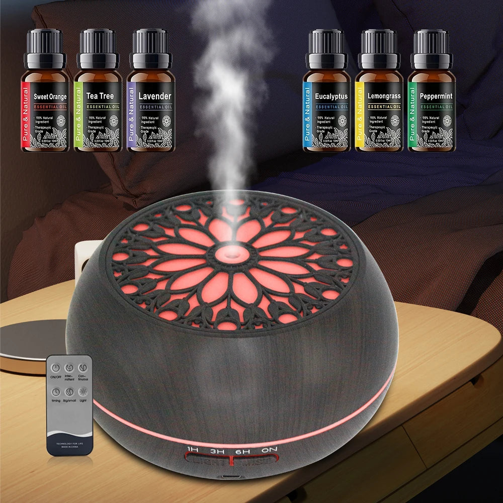 Essential Oil Diffuser With Remote, Timer And 6 Oils