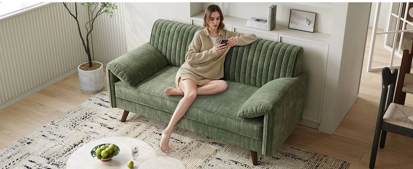 Chenille Loveseat Sofa For Compact Living Spaces And Cozy Corners